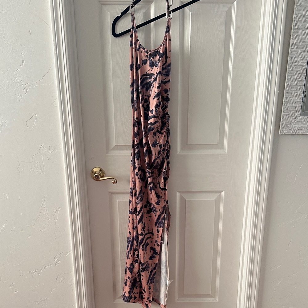 Pink and Black Patterned Maxi Dress
